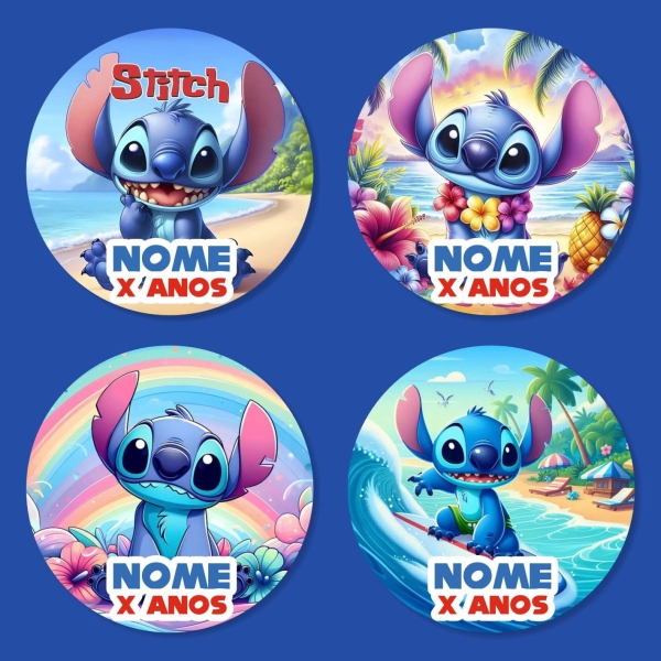 Adesivo Redondo Stitch