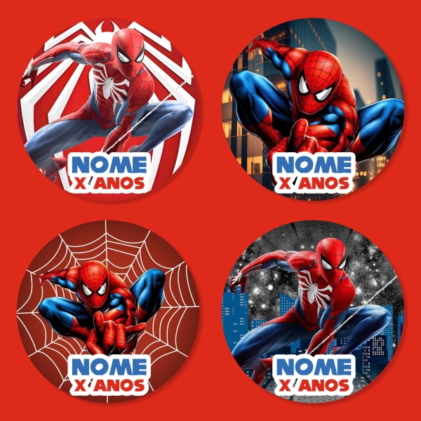 Adesivo Redondo Homem Aranha