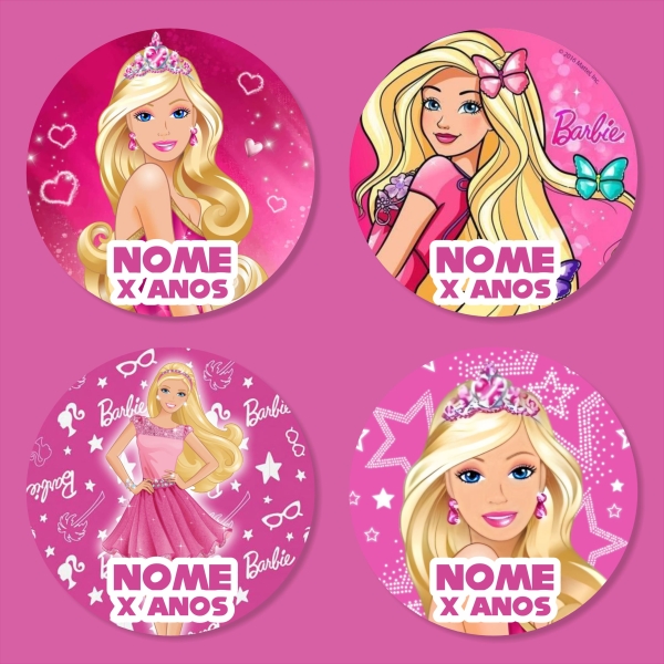 Adesivo Redondo Barbie
