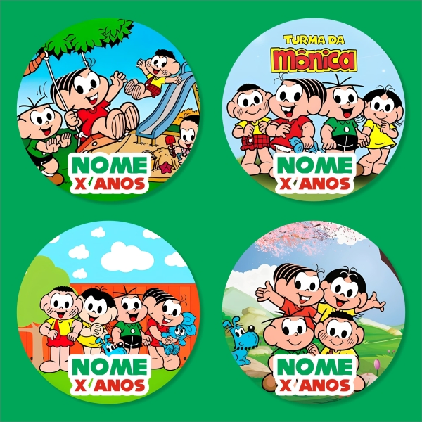 Adesivo Redondo Turma da Monica