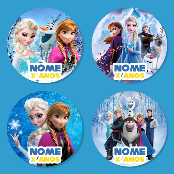 Adesivo Redondo Frozen