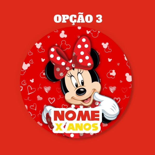 Adesivo Redondo Minnie Mouse - Image 4